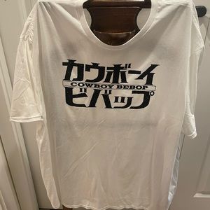 Cowboy Bebop Anime Cartoon Logo Men's White T-Shirt Size 2XL